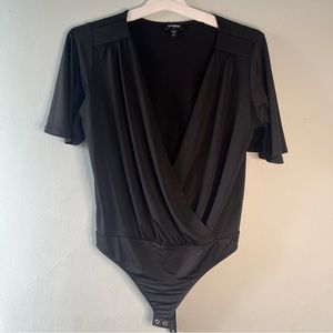 STUNNING Black bodysuit blouse size medium